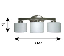 Load image into Gallery viewer, Merington 21.5-in 3-Light Brushed Nickel Transitional Vanity Light
