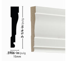 Load image into Gallery viewer, 9/16-in x 3-1/4-in x 8-ft Painted MDF 445 Casing
