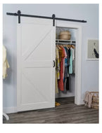 RELIABILT 36-in x 84-in White Primed K-frame Mdf Single Bypass Barn Door (Hardware Included)