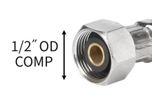 Load image into Gallery viewer, 1/2-in compression x 7/8-in Fip x 12-in Braided Stainless Steel Flexible Toilet Supply Line
