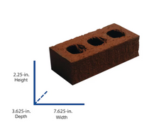 Load image into Gallery viewer, 8-in x 4-in Red Clay Cored Brick
