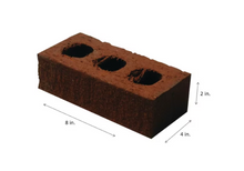Load image into Gallery viewer, 8-in x 4-in Red Clay Cored Brick
