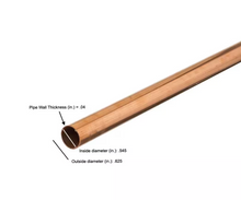 Load image into Gallery viewer, 1/2 in. x 10 ft. Copper Type L Pipe
