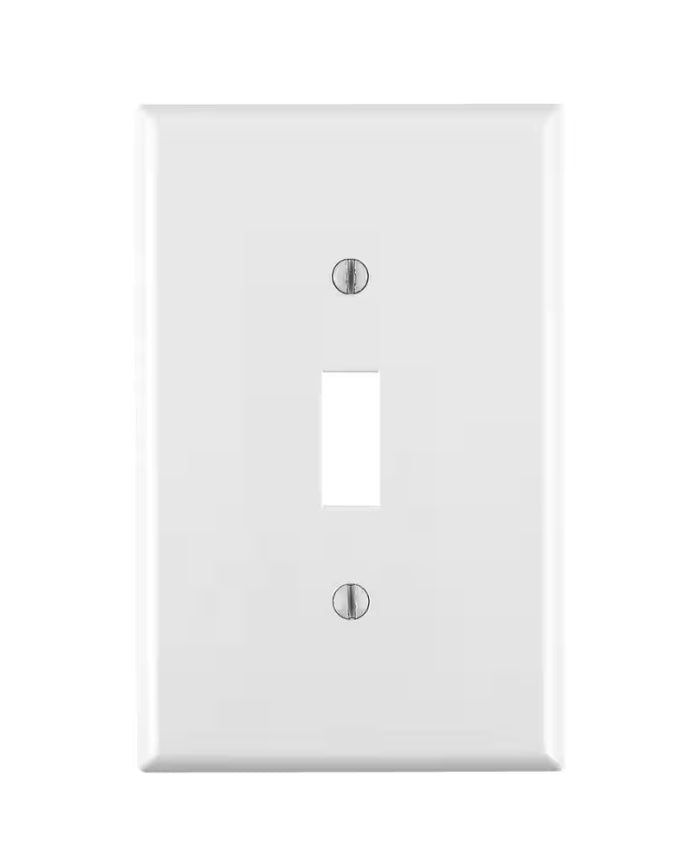 1-Gang White Toggle Nylon Midway/Midsize Wall Plate (1-Pack) PJ1-W