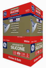 Load image into Gallery viewer, GE Advanced Silicone 2 Kitchen and Bath White Sealant Caulk 10.1oz

