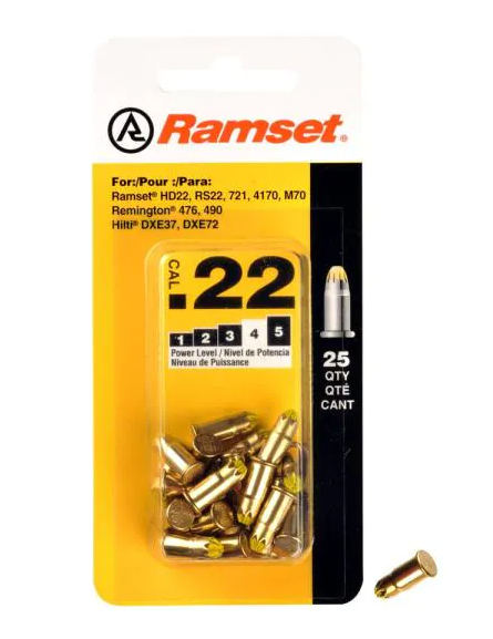 0.22 Caliber Yellow Single Shot Powder Loads (25-Pack)